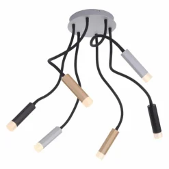 Luminaires Paul Neuhaus Plafonnier Paul Neuhaus PURE-GEMIN LED Aluminium, Laiton, Noir, 6 lumières* Éclairage Led