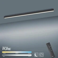 Luminaires Paul Neuhaus Plafonnier Paul Neuhaus PURE-LINES LED Anthracite, 1 lumière, Télécommandes* Éclairage Led
