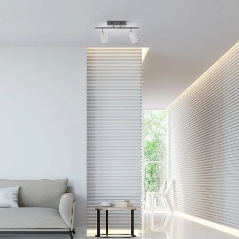 Luminaires Paul Neuhaus Plafonnier Paul Neuhaus PURE-MIRA LED Aluminium, 2 lumières, Télécommandes* Éclairage Led