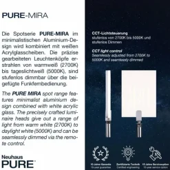 Luminaires Paul Neuhaus Plafonnier Paul Neuhaus PURE-MIRA LED Aluminium, 2 lumières, Télécommandes* Éclairage Led