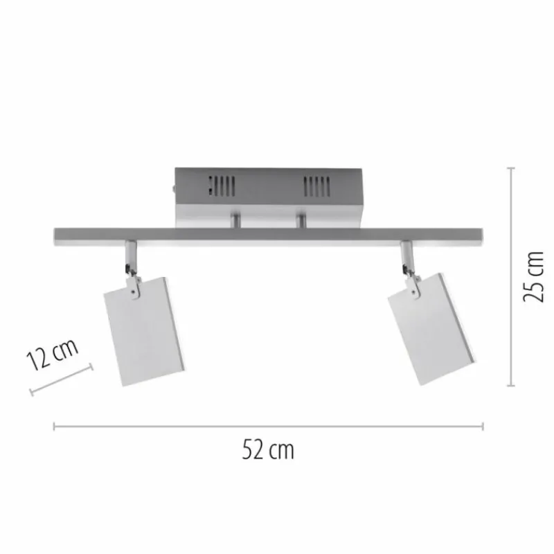 Luminaires Paul Neuhaus Plafonnier Paul Neuhaus PURE-MIRA LED Aluminium, 2 lumières, Télécommandes* Éclairage Led
