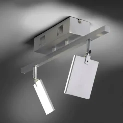 Luminaires Paul Neuhaus Plafonnier Paul Neuhaus PURE-MIRA LED Aluminium, 2 lumières, Télécommandes* Éclairage Led