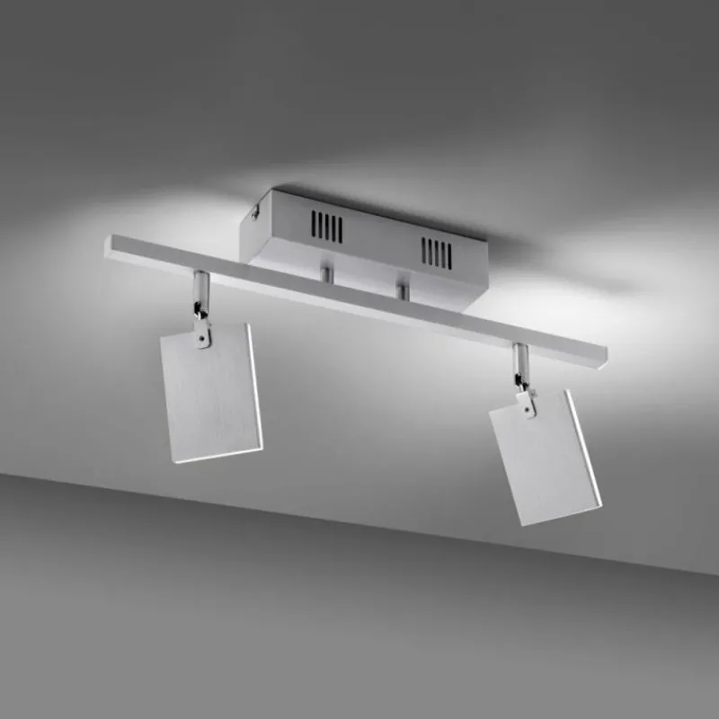 Luminaires Paul Neuhaus Plafonnier Paul Neuhaus PURE-MIRA LED Aluminium, 2 lumières, Télécommandes* Éclairage Led