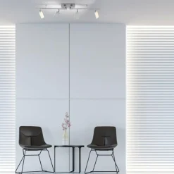 Luminaires Paul Neuhaus Plafonnier Paul Neuhaus PURE-MIRA LED Aluminium, 4 lumières, Télécommandes* Éclairage Led