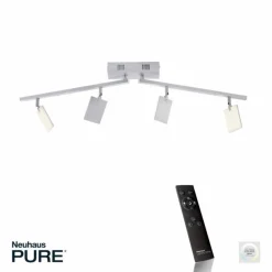 Luminaires Paul Neuhaus Plafonnier Paul Neuhaus PURE-MIRA LED Aluminium, 4 lumières, Télécommandes* Éclairage Led