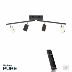 Luminaires Paul Neuhaus Plafonnier Paul Neuhaus PURE-MIRA LED Noir, 4 lumières, Télécommandes* Éclairage Led