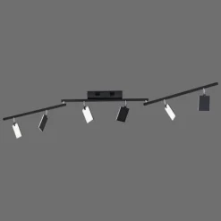 Luminaires Paul Neuhaus Plafonnier Paul Neuhaus PURE-MIRA LED Noir, 6 lumières, Télécommandes* Éclairage Led