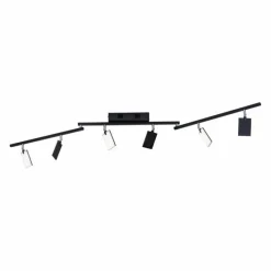 Luminaires Paul Neuhaus Plafonnier Paul Neuhaus PURE-MIRA LED Noir, 6 lumières, Télécommandes* Éclairage Led