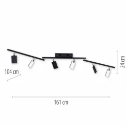 Luminaires Paul Neuhaus Plafonnier Paul Neuhaus PURE-MIRA LED Noir, 6 lumières, Télécommandes* Éclairage Led