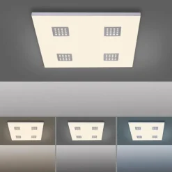 Luminaires Paul Neuhaus Plafonnier Paul Neuhaus PURE-NEO LED Aluminium, 4 lumières, Télécommandes* Éclairage Led