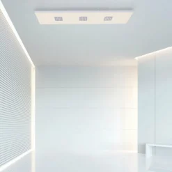 Luminaires Paul Neuhaus Plafonnier Paul Neuhaus PURE-NEO LED Aluminium, 3 lumières, Télécommandes* Éclairage Led