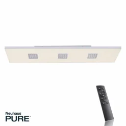 Luminaires Paul Neuhaus Plafonnier Paul Neuhaus PURE-NEO LED Aluminium, 3 lumières, Télécommandes* Éclairage Led