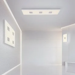 Luminaires Paul Neuhaus Plafonnier Paul Neuhaus PURE-NEO LED Aluminium, 3 lumières, Télécommandes* Éclairage Led