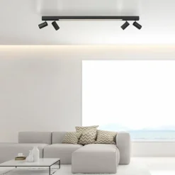 Luminaires Paul Neuhaus Plafonnier Paul Neuhaus PURE-LINES LED Anthracite, 1 lumière, Télécommandes* Éclairage Led