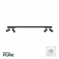 Luminaires Paul Neuhaus Plafonnier Paul Neuhaus PURE-LINES LED Anthracite, 1 lumière, Télécommandes* Éclairage Led