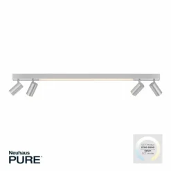 Luminaires Paul Neuhaus Plafonnier Paul Neuhaus PURE-LINES LED Aluminium, 1 lumière, Télécommandes* Éclairage Led