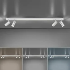 Luminaires Paul Neuhaus Plafonnier Paul Neuhaus PURE-LINES LED Aluminium, 1 lumière, Télécommandes* Éclairage Led