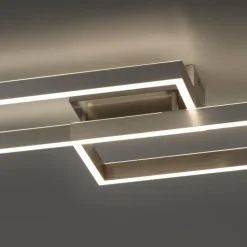 Luminaires Paul Neuhaus Plafonnier Paul Neuhaus PAAN LED Acier brossé, 1 lumière, Télécommandes* Éclairage Led