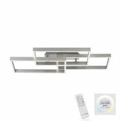 Luminaires Paul Neuhaus Plafonnier Paul Neuhaus PAAN LED Acier brossé, 1 lumière, Télécommandes* Éclairage Led