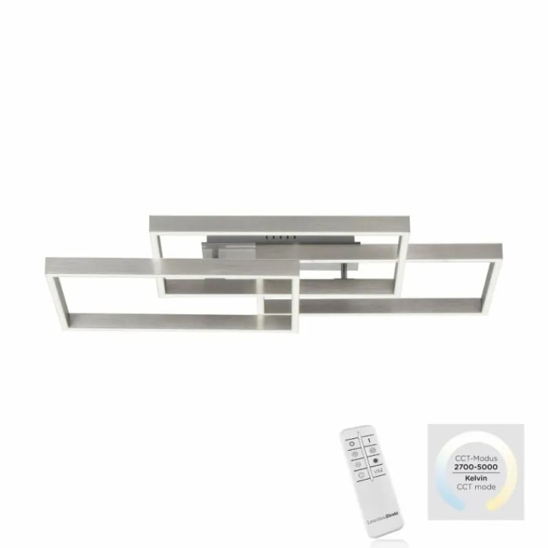 Luminaires Paul Neuhaus Plafonnier Paul Neuhaus PAAN LED Acier brossé, 1 lumière, Télécommandes* Éclairage Led