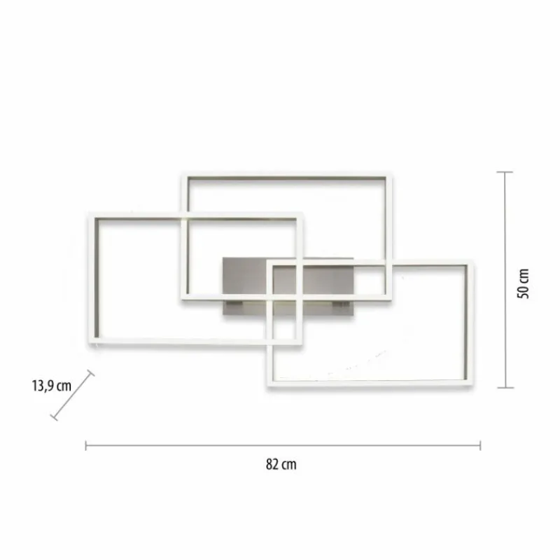 Luminaires Paul Neuhaus Plafonnier Paul Neuhaus PAAN LED Acier brossé, 1 lumière, Télécommandes* Éclairage Led