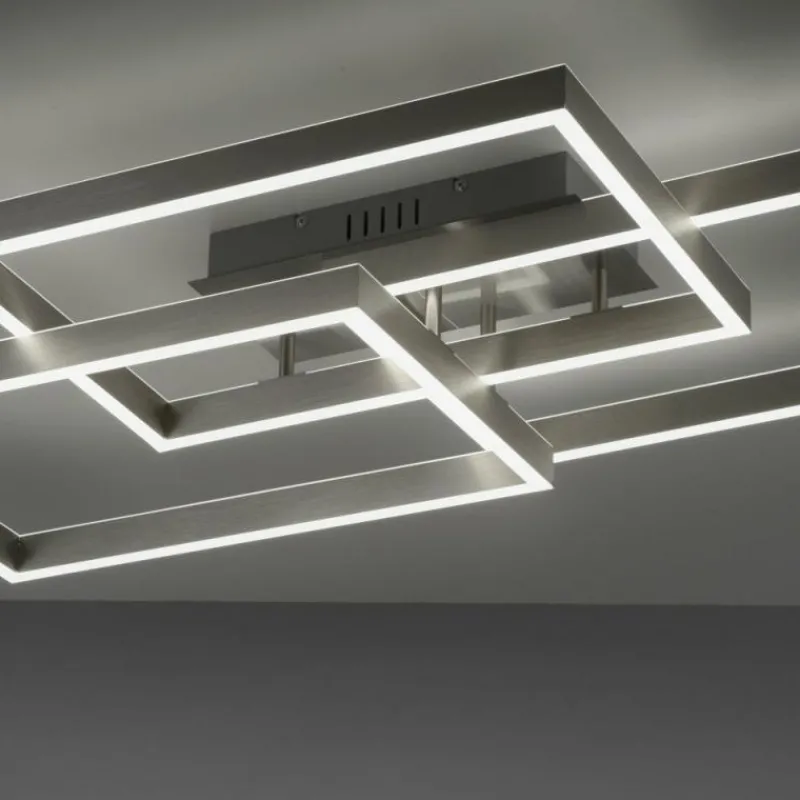 Luminaires Paul Neuhaus Plafonnier Paul Neuhaus PAAN LED Acier brossé, 1 lumière, Télécommandes* Éclairage Led