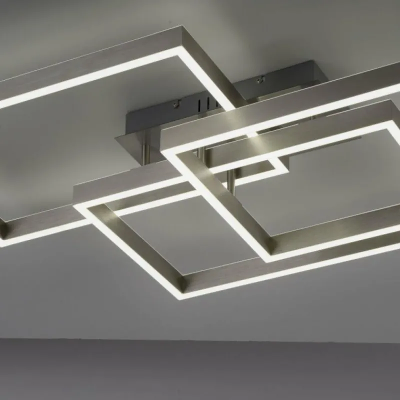 Luminaires Paul Neuhaus Plafonnier Paul Neuhaus PAAN LED Acier brossé, 1 lumière, Télécommandes* Éclairage Led