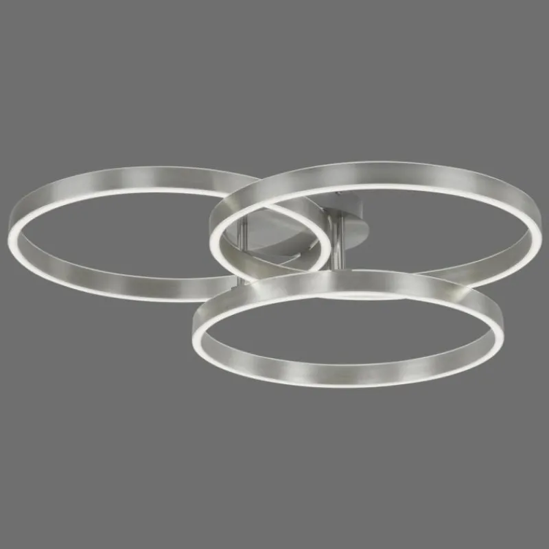 Luminaires Paul Neuhaus Plafonnier Paul Neuhaus PAAN LED Acier brossé, 1 lumière, Télécommandes* Éclairage Led