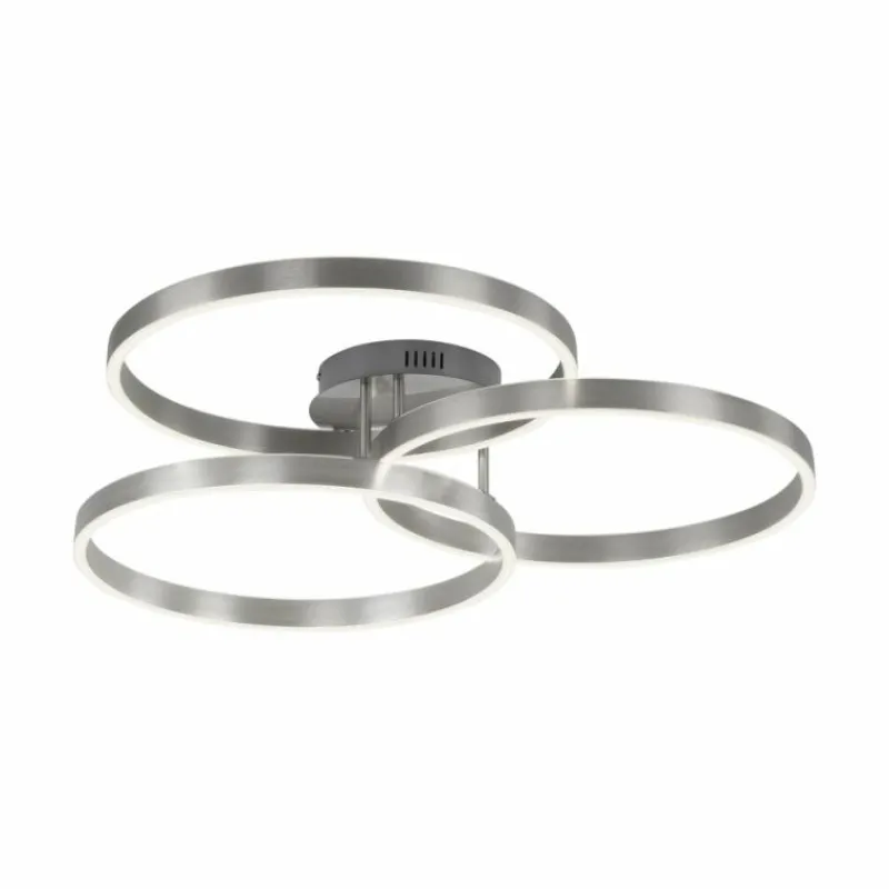 Luminaires Paul Neuhaus Plafonnier Paul Neuhaus PAAN LED Acier brossé, 1 lumière, Télécommandes* Éclairage Led