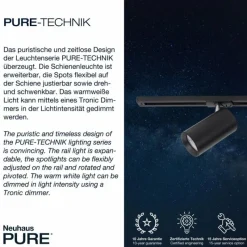 Luminaires Paul Neuhaus Plafonnier Paul Neuhaus PURE-TECHNIK LED Noir, 1 lumière* Éclairage Led