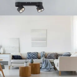 Luminaires Paul Neuhaus Plafonnier Paul Neuhaus PURE-NOLA LED Noir, 2 lumières* Éclairage Led