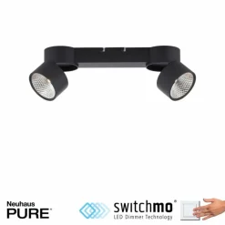 Luminaires Paul Neuhaus Plafonnier Paul Neuhaus PURE-NOLA LED Noir, 2 lumières* Éclairage Led