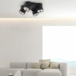 Luminaires Paul Neuhaus Plafonnier Paul Neuhaus PURE-NOLA LED Noir, 4 lumières* Spots Et Projecteurs