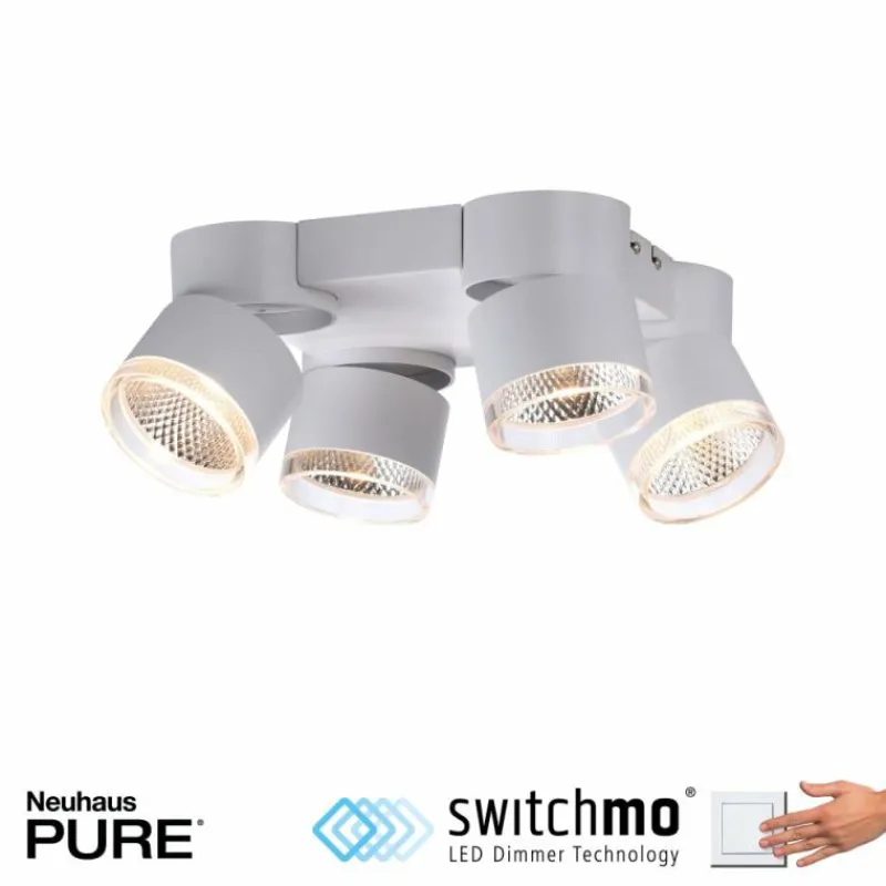 Luminaires Paul Neuhaus Plafonnier Paul Neuhaus PURE-NOLA LED Blanc, 4 lumières* Éclairage Led