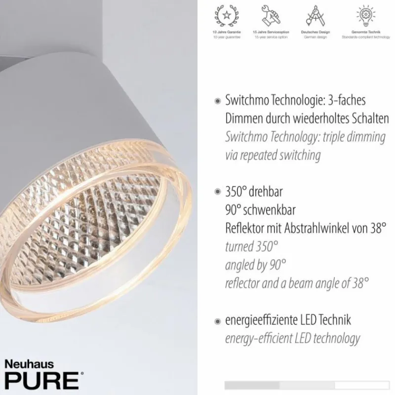 Luminaires Paul Neuhaus Plafonnier Paul Neuhaus PURE-NOLA LED Blanc, 4 lumières* Éclairage Led