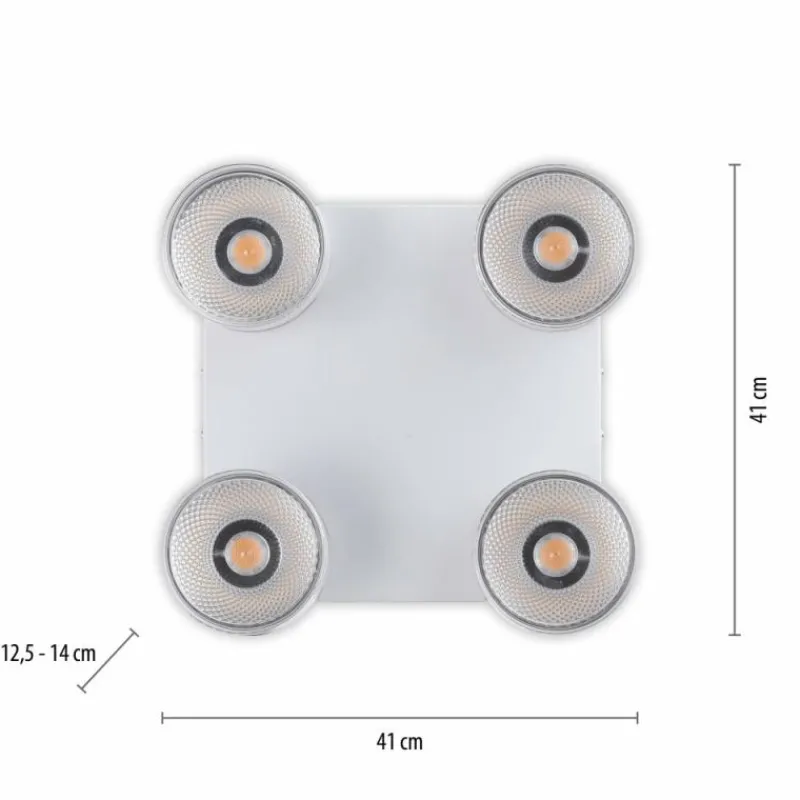 Luminaires Paul Neuhaus Plafonnier Paul Neuhaus PURE-NOLA LED Blanc, 4 lumières* Éclairage Led