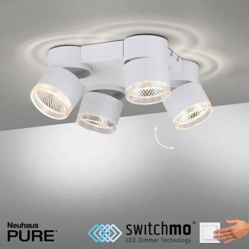 Luminaires Paul Neuhaus Plafonnier Paul Neuhaus PURE-NOLA LED Blanc, 4 lumières* Éclairage Led