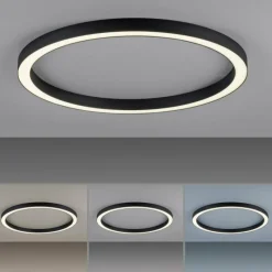 Luminaires Paul Neuhaus Plafonnier Paul Neuhaus PURE-LINES LED Anthracite, 1 lumière, Télécommandes* Éclairage Led