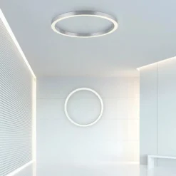 Luminaires Paul Neuhaus Plafonnier Paul Neuhaus PURE-LINES LED Argenté, 1 lumière, Télécommandes* Éclairage Led