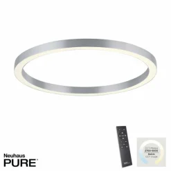Luminaires Paul Neuhaus Plafonnier Paul Neuhaus PURE-LINES LED Argenté, 1 lumière, Télécommandes* Éclairage Led