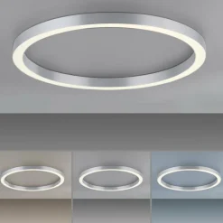Luminaires Paul Neuhaus Plafonnier Paul Neuhaus PURE-LINES LED Argenté, 1 lumière, Télécommandes* Éclairage Led