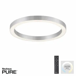 Luminaires Paul Neuhaus Plafonnier Paul Neuhaus PURE-LINES LED Argenté, 1 lumière, Télécommandes* Éclairage Led