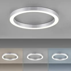 Luminaires Paul Neuhaus Plafonnier Paul Neuhaus PURE-LINES LED Argenté, 1 lumière, Télécommandes* Éclairage Led
