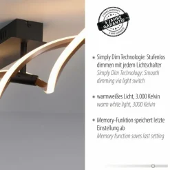 Lampes Dorées-Luminaires Paul Neuhaus Plafonnier Paul Neuhaus POLINA LED Noir, 1 lumière