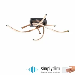 Lampes Dorées-Luminaires Paul Neuhaus Plafonnier Paul Neuhaus POLINA LED Noir, 1 lumière