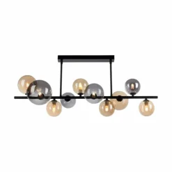 Suspension Verre Fumé-Luminaires Paul Neuhaus Plafonnier Paul Neuhaus POPSICLE LED Noir, 10 lumières