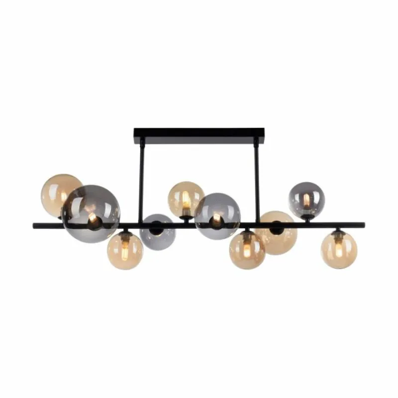 Suspension Verre Fumé-Luminaires Paul Neuhaus Plafonnier Paul Neuhaus POPSICLE LED Noir, 10 lumières