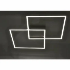 Paul Neuhaus Q-Serie Plafonnier Paul Neuhaus Q-Inigo LED Acier inoxydable, 2 lumières, Télécommandes