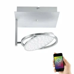Paul Neuhaus Q-Serie Plafonnier Paul Neuhaus Q-Orbit LED Aluminium, 1 lumière, Télécommandes