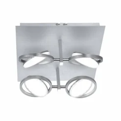 Paul Neuhaus Q-Serie Plafonnier Paul Neuhaus Q-Orbit LED Aluminium, 4 lumières, Télécommandes